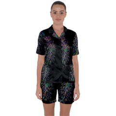 Galaxy Space Satin Short Sleeve Pyjamas Set by Sabelacarlos