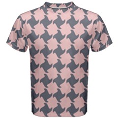 Retro Pink And Grey Pattern Men s Cotton Tee by MooMoosMumma