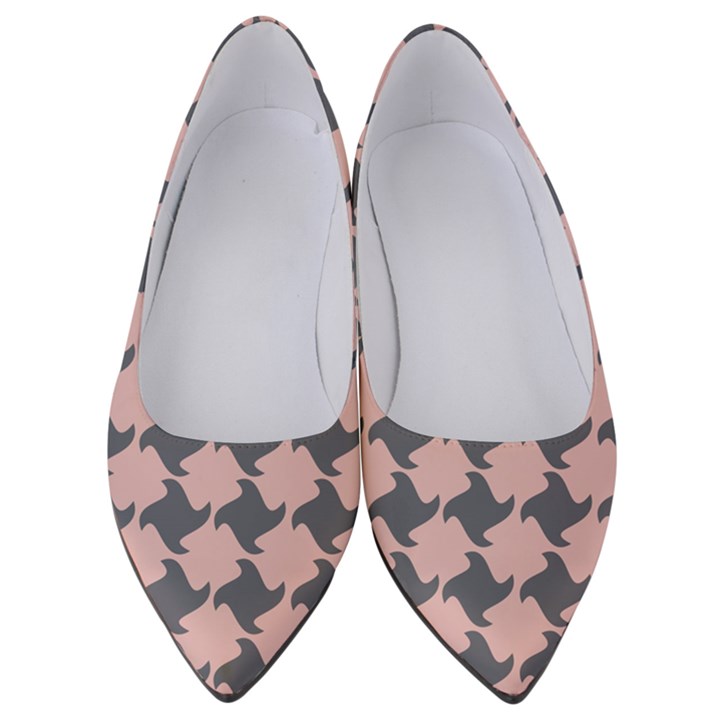 Retro Pink And Grey Pattern Women s Low Heels