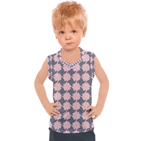 Retro Pink And Grey Pattern Kids  Sport Tank Top by MooMoosMumma