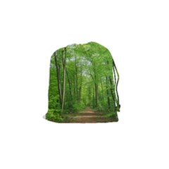 In The Forest The Fullness Of Spring, Green, Drawstring Pouch (small) by MartinsMysteriousPhotographerShop