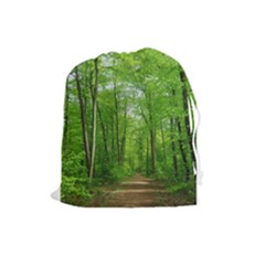 In The Forest The Fullness Of Spring, Green, Drawstring Pouch (large) by MartinsMysteriousPhotographerShop