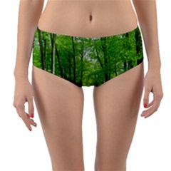 In The Forest The Fullness Of Spring, Green, Reversible Mid-waist Bikini Bottoms by MartinsMysteriousPhotographerShop