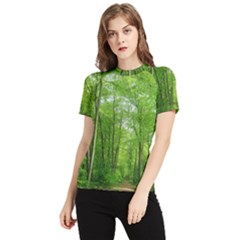 In The Forest The Fullness Of Spring, Green, Women s Short Sleeve Rash Guard