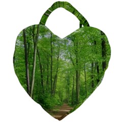 In The Forest The Fullness Of Spring, Green, Giant Heart Shaped Tote by MartinsMysteriousPhotographerShop