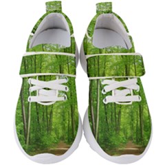 In The Forest The Fullness Of Spring, Green, Kids  Velcro Strap Shoes by MartinsMysteriousPhotographerShop