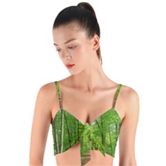 In The Forest The Fullness Of Spring, Green, Woven Tie Front Bralet by MartinsMysteriousPhotographerShop