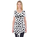  Black And White Seamless Cheetah Spots Short Sleeve Tunic  View1