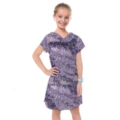 Flowers Branches Purple Kids  Drop Waist Dress by DinkovaArt