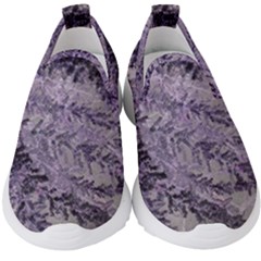 Flowers Branches Purple Kids  Slip On Sneakers by DinkovaArt