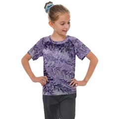 Flowers Branches Purple Kids  Mesh Piece Tee