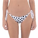 Black And White Seamless Cheetah Spots White Reversible Bikini Bottom View1