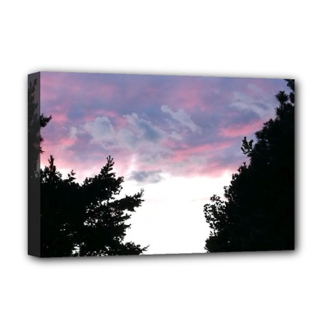 Colorful Overcast, Pink,violet,gray,black Deluxe Canvas 18  X 12  (stretched) by MartinsMysteriousPhotographerShop