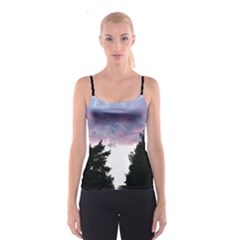 Colorful Overcast, Pink,violet,gray,black Spaghetti Strap Top