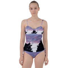 Colorful Overcast, Pink,violet,gray,black Sweetheart Tankini Set by MartinsMysteriousPhotographerShop