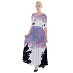 Colorful Overcast, Pink,violet,gray,black Half Sleeves Maxi Dress by MartinsMysteriousPhotographerShop