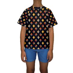 Geometric Diamond Tile Kids  Short Sleeve Swimwear by tmsartbazaar