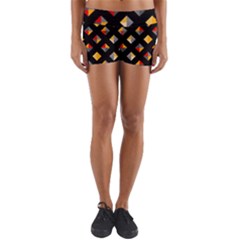 Geometric Diamond Tile Yoga Shorts by tmsartbazaar