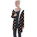 Geometric Diamond Tile Longline Hooded Cardigan View1