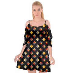 Geometric Diamond Tile Cutout Spaghetti Strap Chiffon Dress by tmsartbazaar