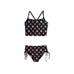 Geometric Diamond Tile Girls  Tankini Swimsuit by tmsartbazaar