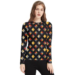 Geometric Diamond Tile Women s Long Sleeve Rash Guard