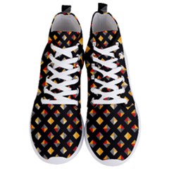 Geometric Diamond Tile Men s Lightweight High Top Sneakers by tmsartbazaar