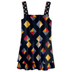 Geometric Diamond Tile Kids  Layered Skirt Swimsuit by tmsartbazaar