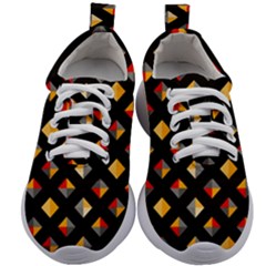 Geometric Diamond Tile Kids Athletic Shoes by tmsartbazaar