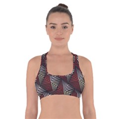 Abstract Zigzag Motif Cross Back Sports Bra by tmsartbazaar