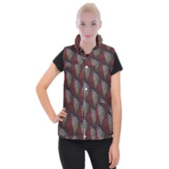 Abstract Zigzag Motif Women s Button Up Vest by tmsartbazaar