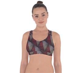 Abstract Zigzag Motif Cross String Back Sports Bra by tmsartbazaar