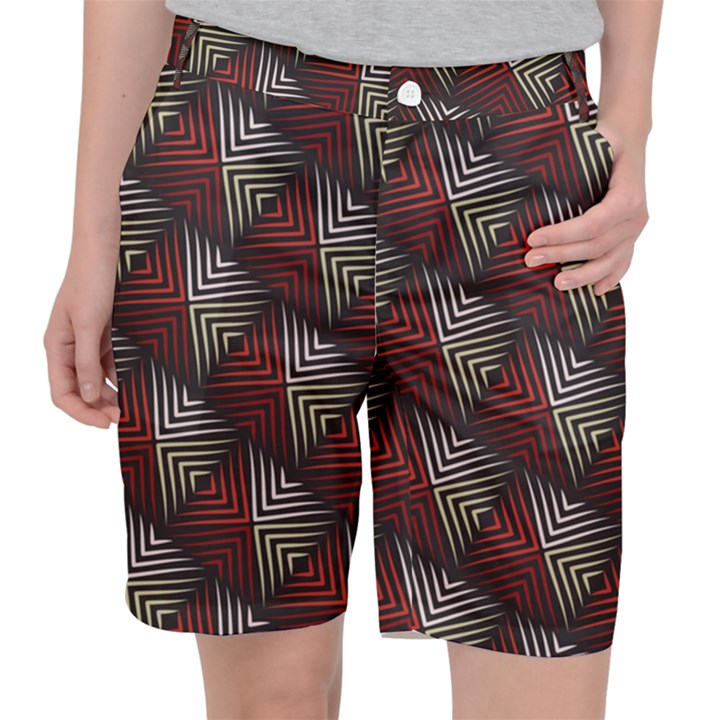 Abstract Zigzag Motif Pocket Shorts