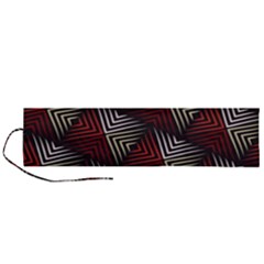 Abstract Zigzag Motif Roll Up Canvas Pencil Holder (l) by tmsartbazaar