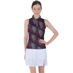 Abstract Zigzag Motif Women s Sleeveless Polo Tee by tmsartbazaar