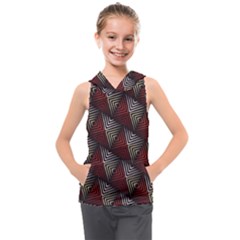 Abstract Zigzag Motif Kids  Sleeveless Hoodie by tmsartbazaar