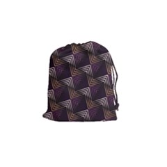 Zigzag Motif Design Drawstring Pouch (small) by tmsartbazaar