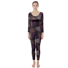 Zigzag Motif Design Long Sleeve Catsuit by tmsartbazaar