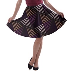 Zigzag Motif Design A-line Skater Skirt by tmsartbazaar