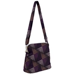 Zigzag Motif Design Zipper Messenger Bag by tmsartbazaar