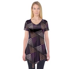 Zigzag Motif Design Short Sleeve Tunic  by tmsartbazaar