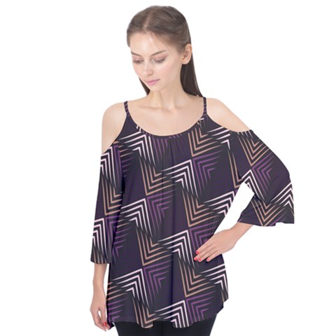 Zigzag Motif Design Flutter Tees by tmsartbazaar