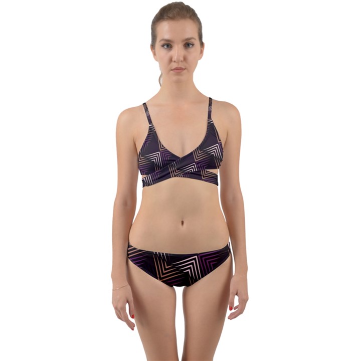 Zigzag Motif Design Wrap Around Bikini Set