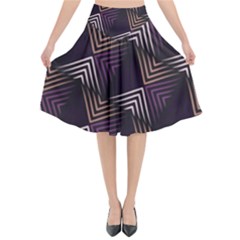 Zigzag Motif Design Flared Midi Skirt by tmsartbazaar