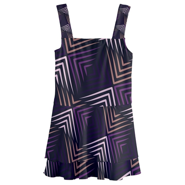 Zigzag Motif Design Kids  Layered Skirt Swimsuit