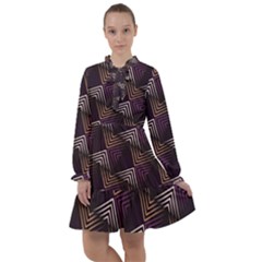 Zigzag Motif Design All Frills Chiffon Dress by tmsartbazaar