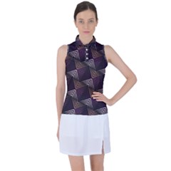 Zigzag Motif Design Women s Sleeveless Polo Tee by tmsartbazaar