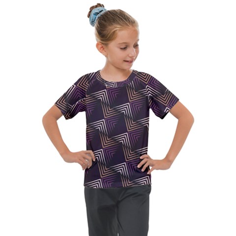 Zigzag Motif Design Kids  Mesh Piece Tee by tmsartbazaar