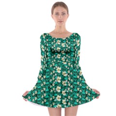 Cherry Blossom Forest Of Peace And Love Sakura Long Sleeve Skater Dress by pepitasart