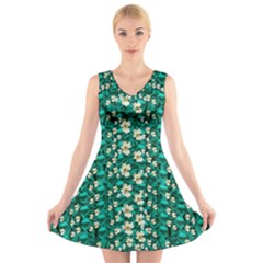 Cherry Blossom Forest Of Peace And Love Sakura V-neck Sleeveless Dress by pepitasart